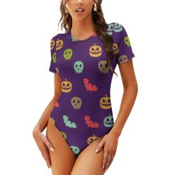 Women's Tight Short Sleeve Cute Bodysuit