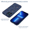 iPhone 13 with dark blue celestial PC plastic case, screen and lens protection, scratch-resistant.