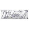 Extra long pillowcase with blue and white printed design, perfect for sofa or bed decor, made of polyester
