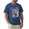 Men's dark blue 100% cotton 'Fearless Tiger' graphic T-shirt, front and back view, collection