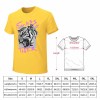 Yellow cotton Fearless Tiger men's T-shirt, front and back print, size chart included.