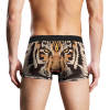 Men's tiger print boxer briefs, breathable polyester-spandex blend, daily wear