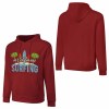 Red cotton California Surfing hoodie, loose fit, for daily wear.
