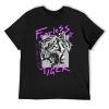 Men's black cotton Fearless Tiger T-shirt, collection, front view.