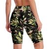 Women's floral yoga shorts, featuring high-waist design and pocket, perfect for fitness