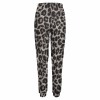 Women's leopard print sweatpants, featuring elastic waistband and drawstring for casual wear.
