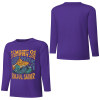 Purple pure cotton long sleeve T-shirt with ASMODUS SOULFUL SHAKER graphic, casual wear