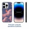 iPhone 14 case, cloud & moon design, glass + TPU, precise cutouts, stylish and protective