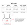 Women's camisole size chart with length, bust, and hem measurements
