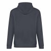 Dark grey 100% cotton hooded sweater. Loose fit, suitable for daily wear.