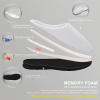 Cotton slipper construction, featuring memory foam, rubber sole, and soft lining, ensuring comfort and support.