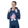Women's navy blue unicorn hoodie sweatshirt, cotton blend, comfortable fit, suitable for spring, autumn and winter.
