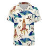 Kids' short-sleeved shirt with rocket and sea animal print. Four-way stretch fabric.