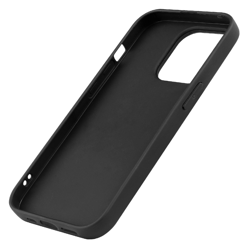Black TPU iPhone 15 series case, shockproof design, precise cutouts for ports and camera