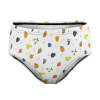 Women's white polyester underwear with colorful patterns, comfortable elastic waistband, for everyday wear
