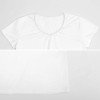 White V-neck short sleeve T-shirt, made of polyester and spandex, summer essential for women