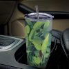 20 oz Stainless Steel Travel Mug with leaves design in car cup holder, for car and outdoor use