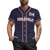 Navy blue Malaysia baseball uniform with number 24, perfect for sports or casual wear.