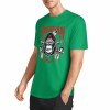 Green cotton T-shirt with AMERICAN LEGEND gorilla graphic print, summer fashion.