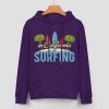 Purple cotton California Surfing hoodie for men, loose fit, comfortable daily wear.