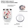 Stainless steel insulated cup with cute cartoon penguin and cat design, spill-proof lid, Inkedjoy.