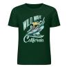 Green cotton surfing T-shirt with Wild Wave California graphic, summer fashion.