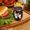 Black Stainless Steel Insulated Cup with Cartoon Characters and Red Hearts, Spill-proof lid, Inkedjoy