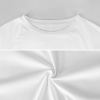 White brushed milk silk short-sleeved shirt, highlighting fabric and neckline detail.