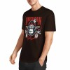Black cotton T-shirt with "AMERICAN LEGEND" gorilla graphic print, summer fashion.