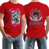 Red cotton Fearless Tiger T-shirt, front and back view,  collection