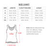 Black Chrysanthemum sleeveless top size chart, polyester blend fabric, measurements guide.