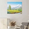 Canvas print, mountain and river landscape, perfect for home decor. Unframed art. High-quality canvas.