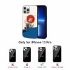 iPhone 13 Pro glass case with Japanese wave design, scratch-resistant, wireless charging compatible