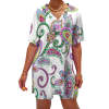 V-neck bat sleeve two piece set, brushed milk fabric, floral print