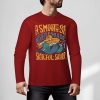 Red pure cotton long sleeve T-shirt featuring ASMODUS SOULFUL SHAKER graphic design for casual wear.
