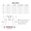 Size chart for Women's V-Neck Christmas Sweater, including length, bust, bottom hem, and sleeve measurements.