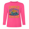 Pink pure cotton long sleeve T-shirt featuring 'A SMOOTH SHAKER' graphic design for casual wear.