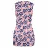 Pink floral navel-baring hip skirt, polyester blend, perfect for summer.