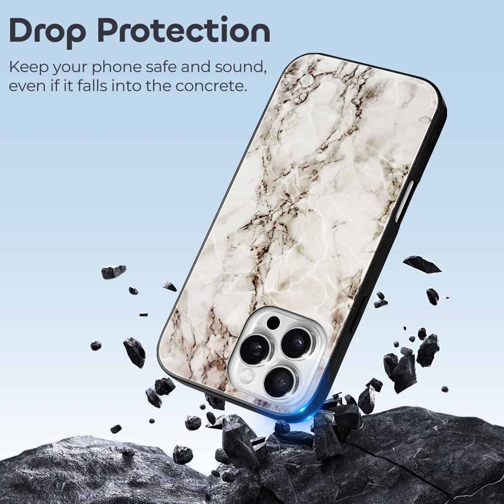 iPhone 16 Series Marble Case with Drop Protection