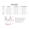 Size chart for short yoga vest with measurements, including length, 1/2 bust, and 1/2 hem.