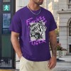 Purple cotton men's Fearless Tiger T-shirt, front view, collection