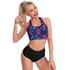 Floral print yoga vest, racerback design, providing comfortable support. Perfect for yoga and fitness activities.