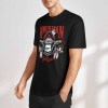 Men's black cotton T-shirt with "AMERICAN LEGEND" gorilla graphic print, summer fashion.