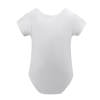White short-sleeve baby bodysuit, made of soft cotton for newborns aged 3-24 months. Comfortable, skin-friendly design.