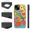 iPhone 15 series cartoon case, black TPU material, shockproof protection, raised bezel and cutout.