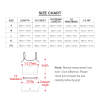Women's yoga set size chart: length, bust, waist, hip measurements & bra details.