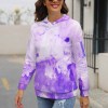 Purple Dropped Sleeve Hoodie, watercolor design, casual wear, comfortable fit.