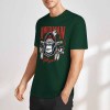 Dark green pure cotton "AMERICAN LEGEND" gorilla graphic T-shirt, summer fashion