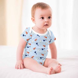 All-print cotton-look baby crawling clothes