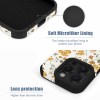 iPhone 15 case with floral pattern and soft microfiber lining, offering protection